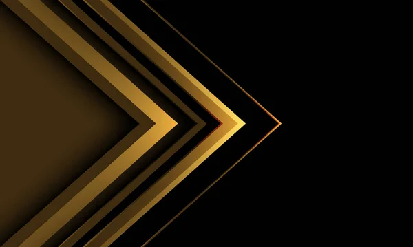 Αφηρημένη Χρυσό Βέλος Γραμμή Κατεύθυνση Γεωμετρικά Μαύρο Κενό Χώρο Σχεδιασμό — Διανυσματικό Αρχείο