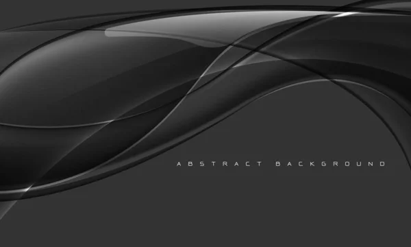 Abstraktes Glas Glänzende Kurvenwelle Auf Grauem Design Moderner Luxus Futuristischer — Stockvektor