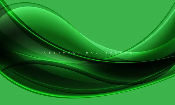 Abstrato Onda Curva Brilhante Vidro Design Verde Moderno Luxo Futurista —  Vetores de Stock