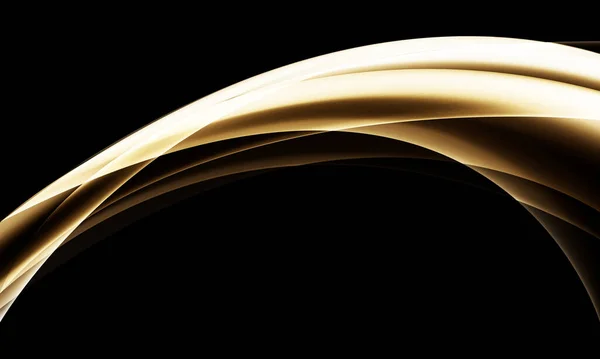 Abstrato Ouro Onda Curva Vidro Sobreposição Preto Design Moderno Luxo — Vetor de Stock