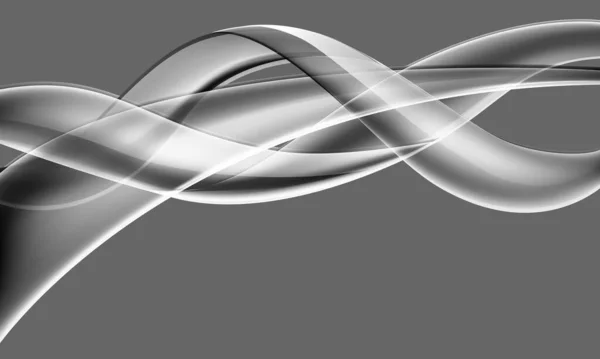 Abstract Glas Glanzende Lijn Spiraalvormige Curve Golfbeweging Grijs Design Moderne — Stockvector