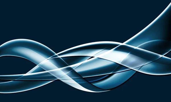 アブストラクトブルーガラス光沢ラインスパイラル曲線波の動きのデザイン現代の高級未来技術創造的な背景ベクトル — ストックベクタ