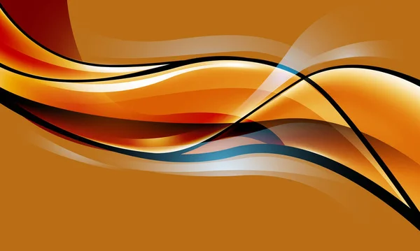 Realistisch Abstract Glas Glanzende Curve Golf Oranje Design Moderne Luxe — Stockvector
