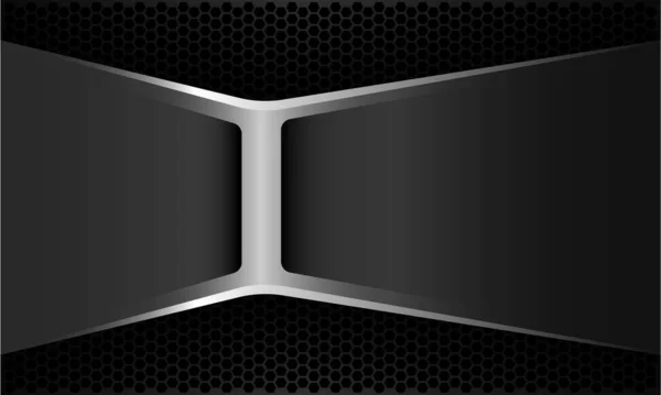 Αφηρημένη Γκρι Ασημί Μαύρο Cyber Metal Γεωμετρικό Φουτουριστικό Στυλ Της — Διανυσματικό Αρχείο