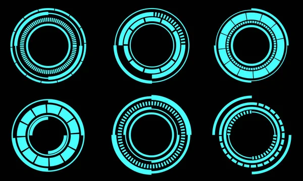 Zestaw Sci Circle Elementy Interfejsu Użytkownika Technologia Futurystyczny Design Nowoczesny — Wektor stockowy