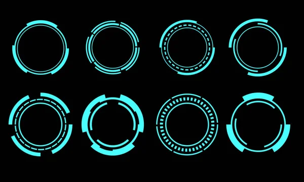 Набір Наукових Елементів Синього Кола Технологія Інтерфейсу Користувача Футуристичний Дизайн — стоковий вектор