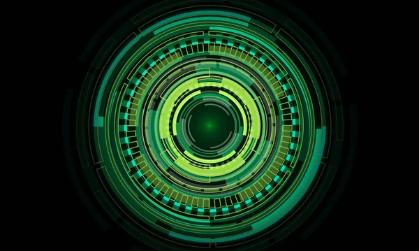 Abstract Sci Green Circle Light Power Energy Technology Futuristic Design — Stock Vector