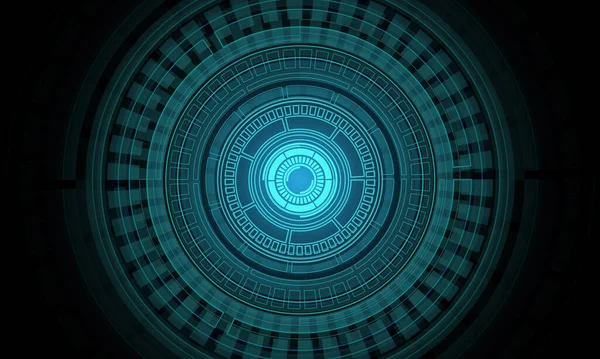 Abstrakte Science Fiction Blauer Kreis Licht Macht Energie Technologie Futuristisches — Stockvektor