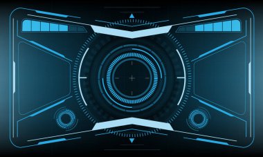HUD bilim kurgu arayüzü ekran görüntüsü tasarımı sanal gerçeklik fütüristik teknoloji ekran vektörü