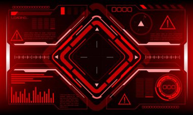 HUD bilim kurgu arayüzü tehlike uyarısı görünümü tasarımı sanal gerçeklik teknolojisi ekran vektörü