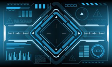 HUD bilim kurgu arayüzü ekran görüntüsü tasarımı sanal gerçeklik fütüristik teknoloji ekran vektörü 