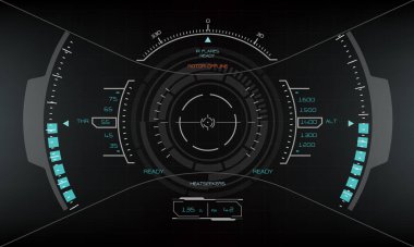 HUD bilim kurgu arayüzü mavi gri görünüm tasarımı sanal gerçeklik teknolojisi ekran vektörü