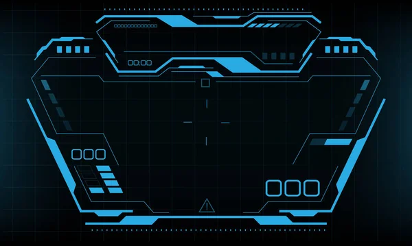 Hud科幻界面屏幕蓝色仪表盘数字视图设计虚拟现实未来技术显示向量 — 图库矢量图片