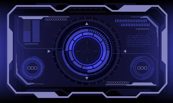 Hud科幻界面屏幕紫罗兰危险警告视图设计虚拟现实未来技术显示向量 — 图库矢量图片