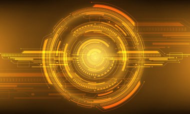 Mavi daire devresi HUD fütüristik teknoloji enerji enerjisi bilgisayar ultra modern tasarım yaratıcı vektörü