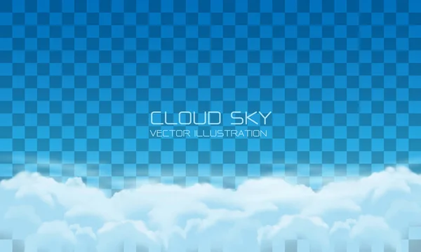 Realistische Weiße Wolken Auf Blauem Himmel Hintergrundvektor — Stockvektor