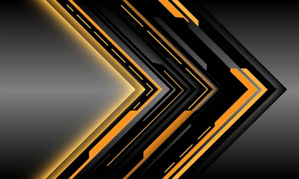 Абстрактная Черная Стрелка Желтый Свет Киберсхема Направление Тени Геометрическое Сером — стоковый вектор