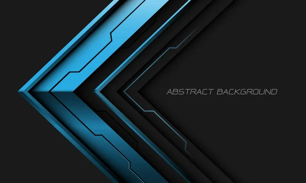 Abstrakt Blå Metallic Pil Cyber Riktning Geometrisk Grå Med Tomt — Stock vektor