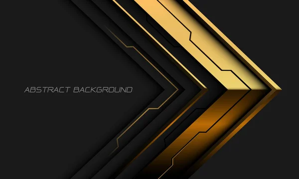 Astratto Metallo Oro Freccia Cyber Direzione Geometrica Grigio Con Spazio — Vettoriale Stock