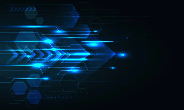 Absztrakt Kék Technológia Áramkör Cyber Futurisztikus Geometriai Tervezés Modern Kreatív — Stock Vector