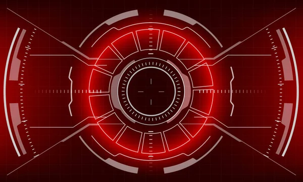 Hud科幻界面屏幕红色危险视图设计虚拟现实未来技术显示向量 — 图库矢量图片