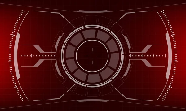 Экран Интерфейса Hud Sci Красного Цвета Дизайн Виртуальной Реальности Футуристический — стоковый вектор