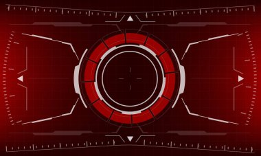 HUD bilim kurgu arayüzü kırmızı ekran görüntüsü tasarımı sanal gerçeklik teknolojisi ekran vektörü 