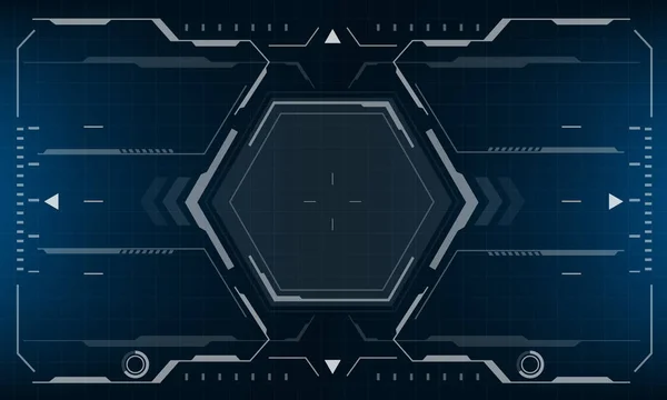 Hud Sci Interfész Képernyő Nézet Kék Design Virtuális Valóság Futurisztikus — Stock Vector