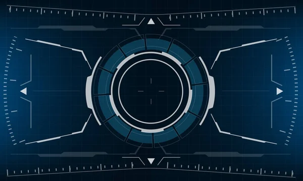 Hud科幻界面屏幕视图蓝色设计虚拟现实未来技术显示向量 — 图库矢量图片