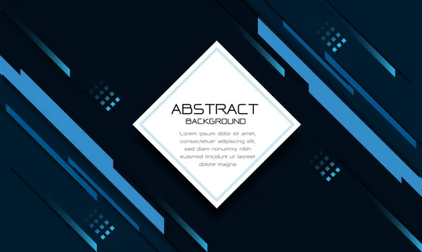 Abstract White Square Banner Blue Tone Cyber Geometric Minimal Graphic — Stock Vector