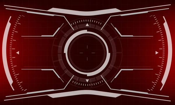 Hud科幻界面屏幕视图红色设计虚拟现实未来主义技术显示向量 — 图库矢量图片