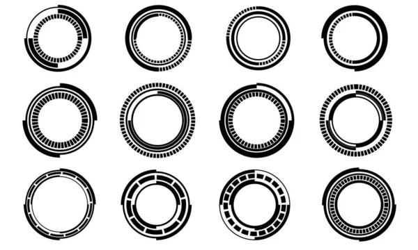 Σύνολο Sci Μαύρο Κύκλο Χρήστη Στοιχεία Διασύνδεσης Τεχνολογία Φουτουριστικό Σχεδιασμό — Διανυσματικό Αρχείο