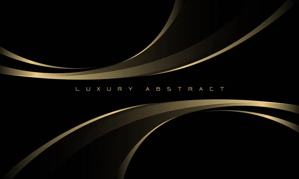 Absztrakt Arany Görbe Fényes Geometriai Átfedés Luxus Fekete Design Modern — Stock Vector