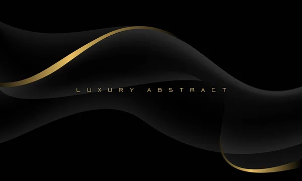 Absztrakt Szürke Arany Görbe Hullám Átfedés Luxus Fekete Design Modern — Stock Vector