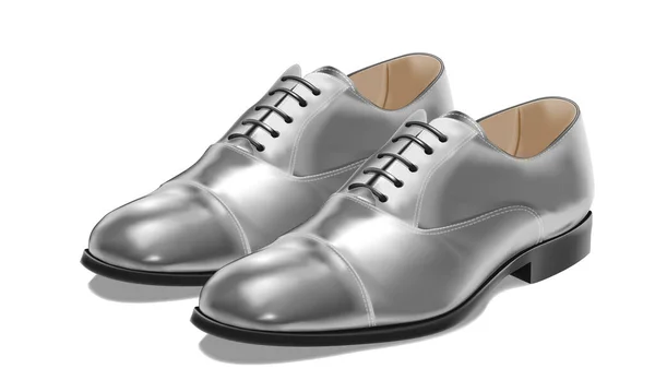 Vector Realista Zapatos Cuero Gris Lujo Para Los Hombres Sobre — Archivo Imágenes Vectoriales