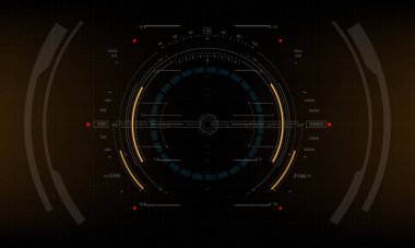 HUD bilim kurgu arayüzü arayüzü dijital veri tasarımı sanal gerçeklik teknoloji ekran vektörü 