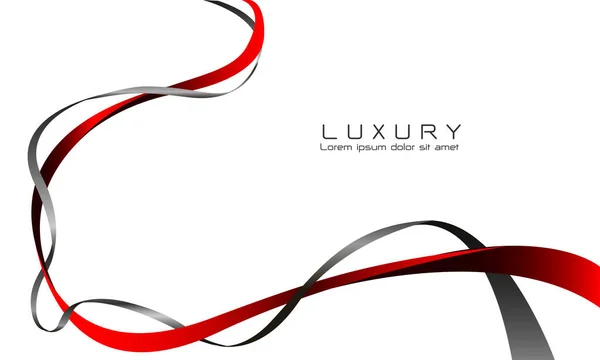 Absztrakt Piros Szürke Görbe Vonal Szalag Fehér Luxus Design Modern — Stock Vector