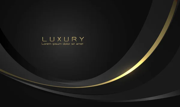Absztrakt Fekete Görbe Arany Vonal Szalag Luxus Design Modern Kreatív — Stock Vector
