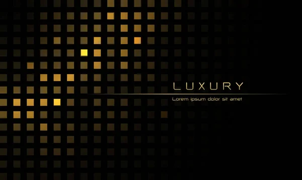 Abstrato Ouro Quadrados Padrão Luz Luxo Preto Design Moderno Criativo — Vetor de Stock