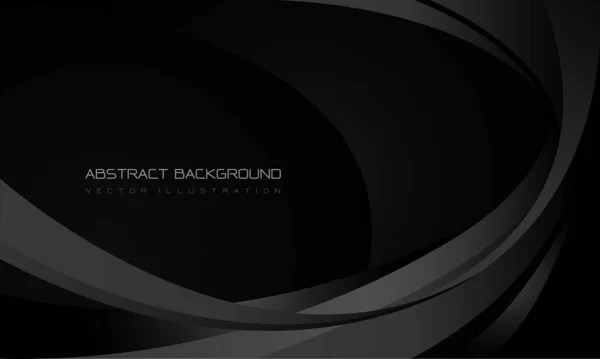 Resumen Negro Línea Metálica Curva Dinámica Superposición Sombra Diseño Moderno — Vector de stock