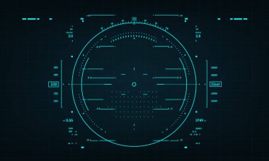 Koyu tasarım sanal gerçeklik teknolojisi ekran vektörü üzerinde HUD bilim kurgu arayüzü görüntüsü mavisi