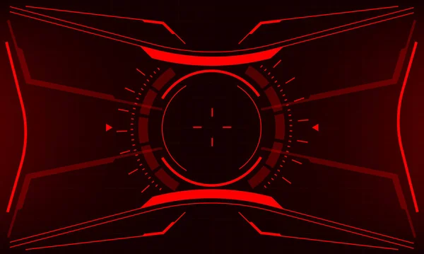 Hud Sci Interface Écran Design Géométrique Rouge Réalité Virtuelle Technologie — Image vectorielle