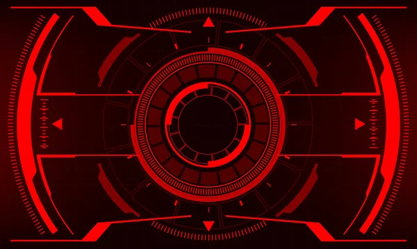 Hud Научно Фантастический Интерфейс Экрана Просмотра Красной Опасности Геометрического Дизайна — стоковый вектор