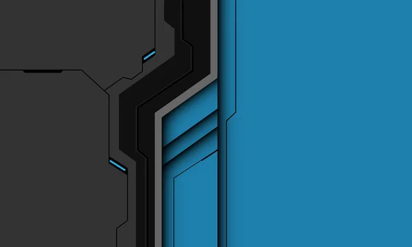 Абстрактная Голубая Серая Технология Кибер Футуристическая Черная Линия Геометрический Дизайн — стоковый вектор
