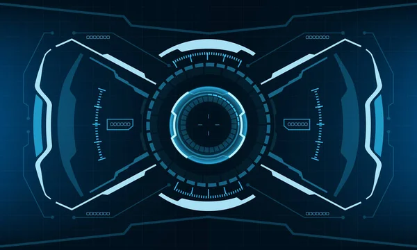 Hud Sci Rozhraní Obrazovka Pohled Modrý Geometrický Design Virtuální Realita — Stockový vektor