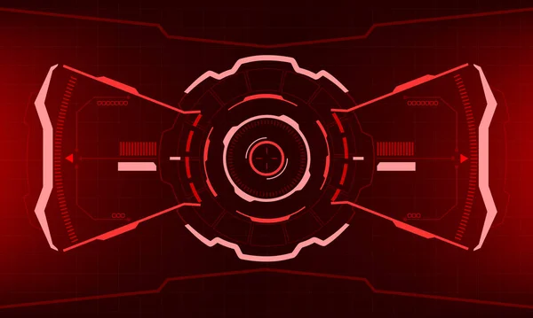 Hud Научно Фантастический Интерфейс Экрана Просмотра Красного Геометрического Дизайна Виртуальной — стоковый вектор