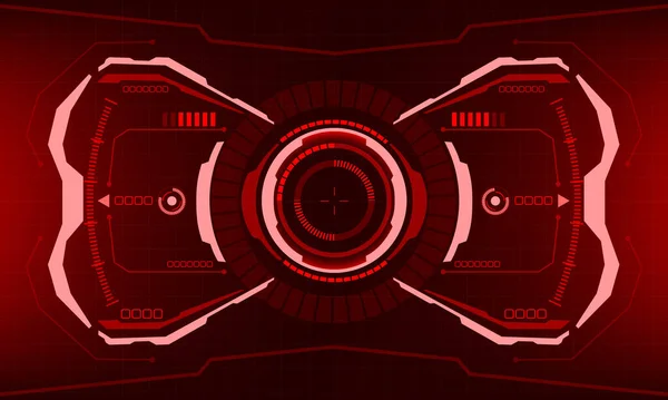 Hud Научно Фантастический Интерфейс Экрана Просмотра Красного Геометрического Дизайна Виртуальной — стоковый вектор