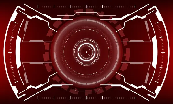 Hud科幻界面屏幕视白几何在红色设计虚拟现实技术中的应用 — 图库矢量图片