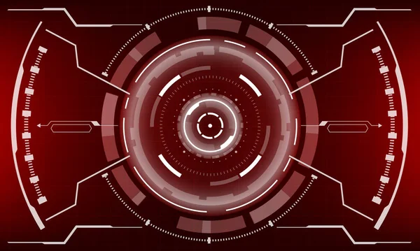 Hud Sci Schnittstelle Bildschirmansicht Weiß Geometrisch Auf Rotem Design Virtuelle — Stockvektor