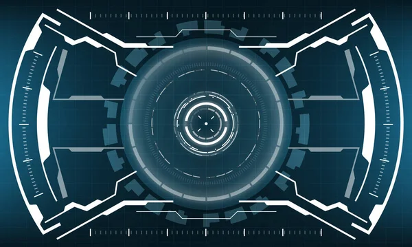 Hud Sci Gränssnitt Skärm Visa Vit Geometrisk Blå Design Virtuell — Stock vektor